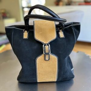 LAMBERTSON TRUEX TWO TONE SUEDE AND LEATHER TOTE